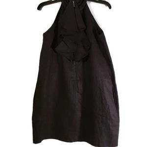 Madison Black High Neck Linen Halter Dress Small